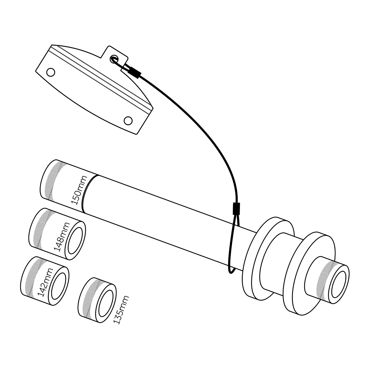 Rose Pro XL Dummy Axle For 12mm Thru Axles (Rear Wheel) 5 Rose Pro XL Dummy Axle For 12mm Thru Axles (Rear Wheel) - Image 3
